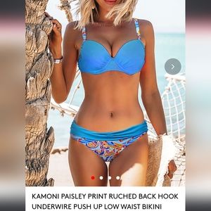 2 pc Paisley Print Underwire Bikini Set